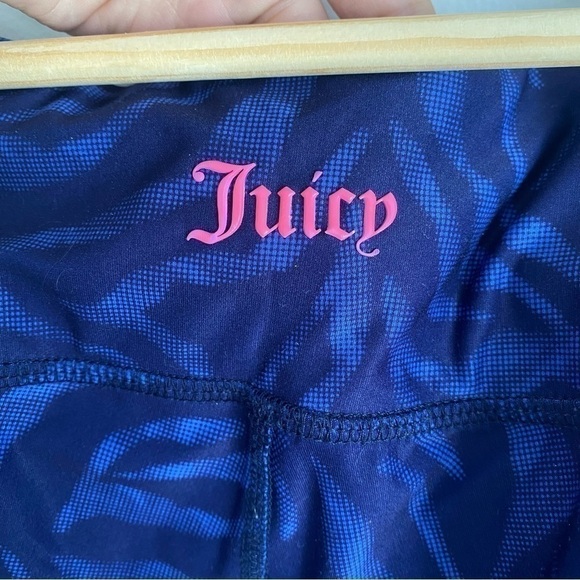 JUICY Couture Sport Essential Crop Blue Zebra Leggings Women • M Medium - Picture 5 of 9